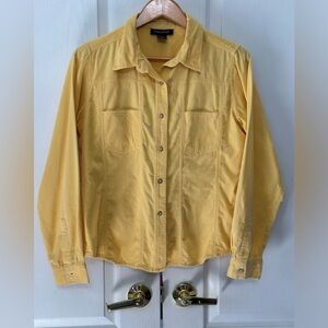 Boston Proper Women's Corduroy Button Down Shirt Sunny‎ Yellow Size 12